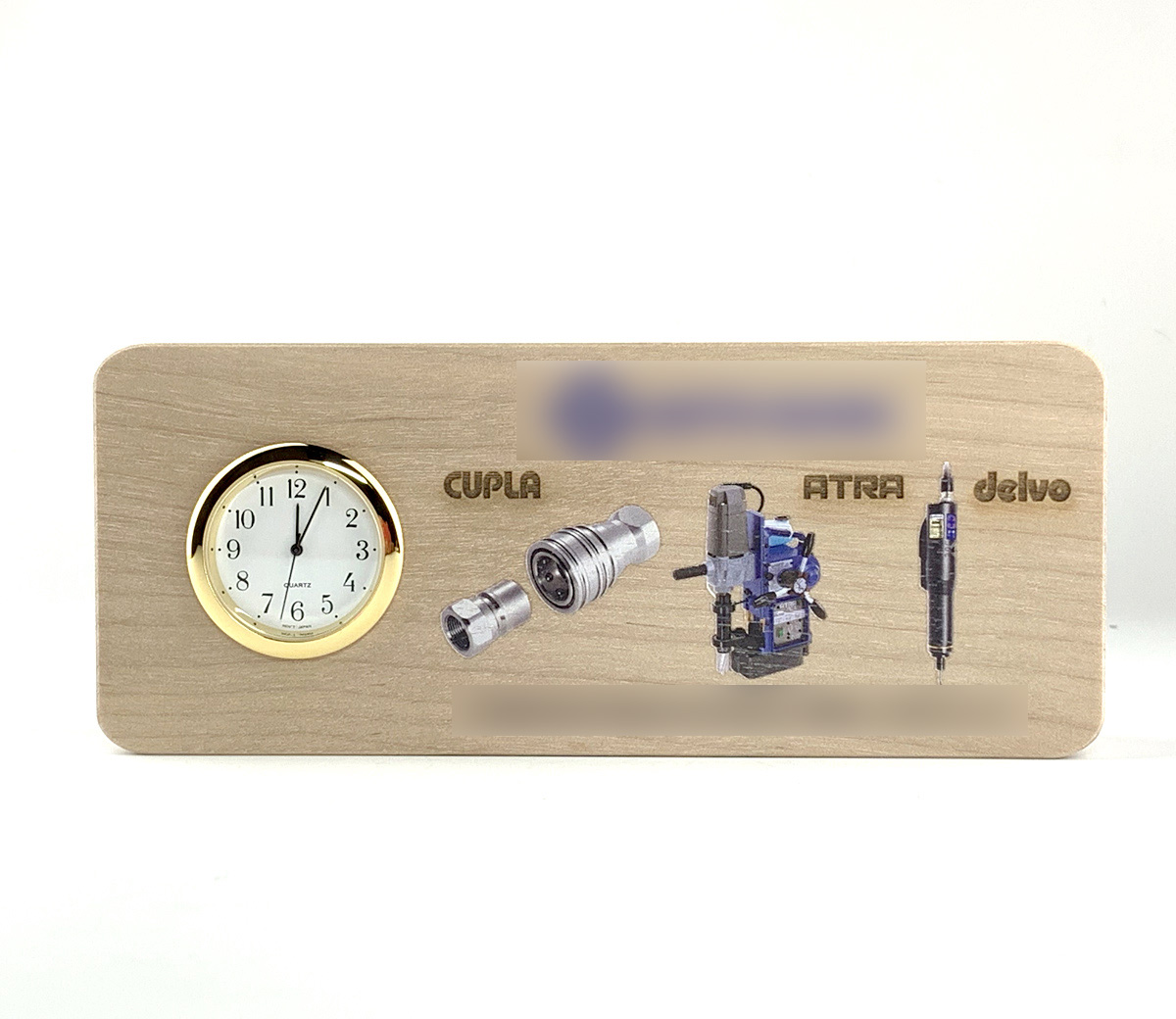 木製カラー印刷置時計